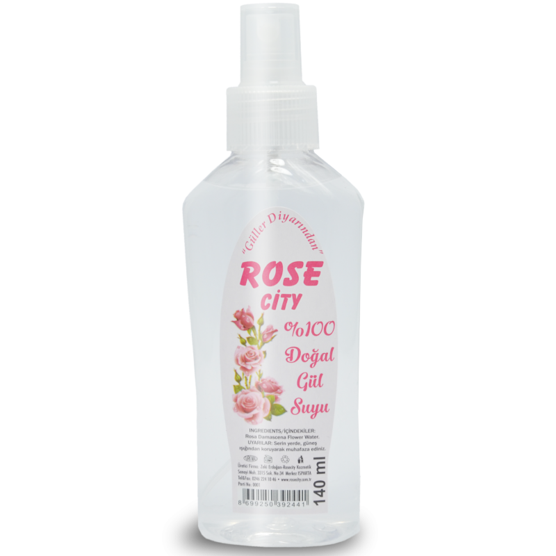 Rose City  %100 Doğal Gül Suyu 140 ml. Sprey